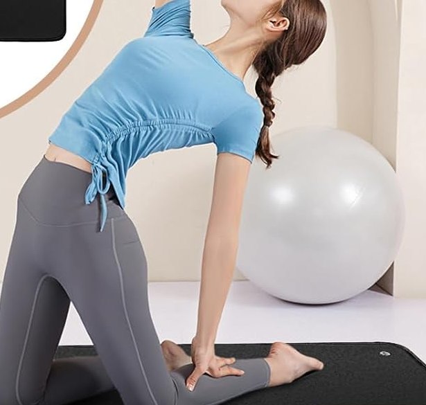 Woman stretching after a night on the Earthlull earthing mat