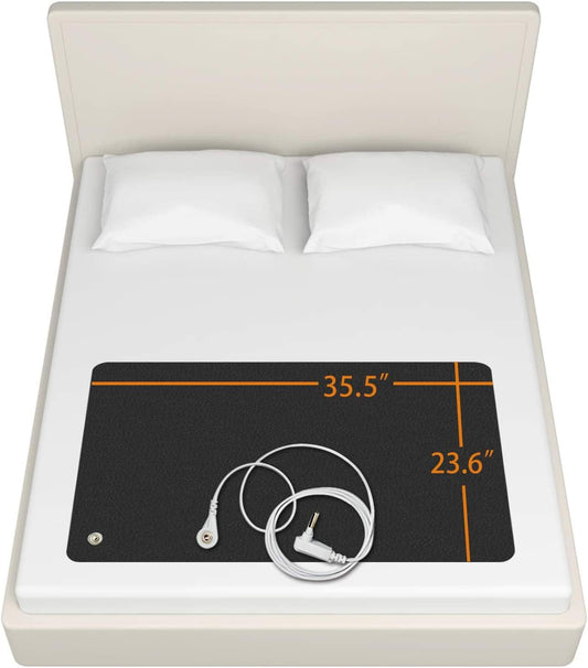 Earthlull grounding mat for bed with 15 ft earthing cord, 35.5 x 23.6 in